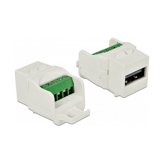 DeLOCK 86376 Módulo Keystone USB 2.0 A hembra a bloque de terminales blanco DeLOCK 86376 Módulo Keystone USB 2.0 A hembra a bloque de terminales blanco