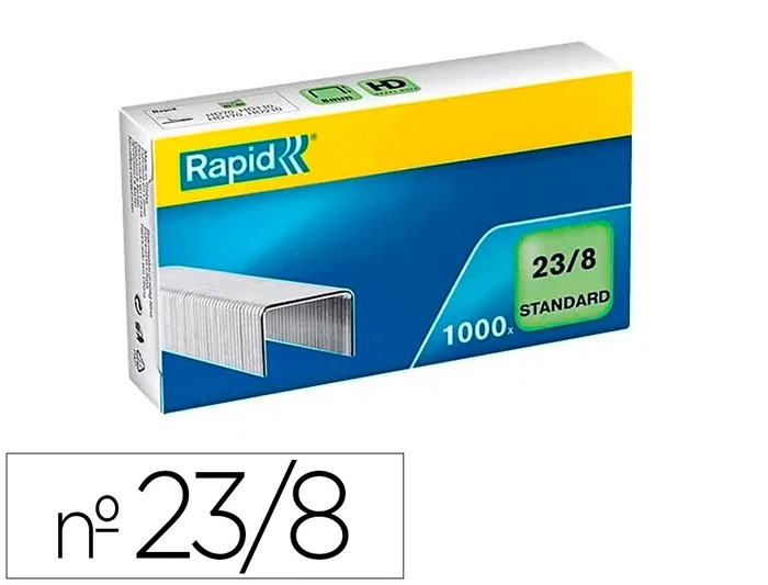 Rapid Grapas Estándar 23-8 Galvanizadas - Caja De 1000- para 10-40 hojas Rapid Grapas Estándar 23-8 Galvanizadas - Caja De 1000- para 10-40 hojas