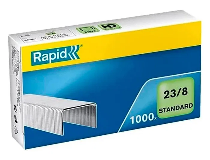 Rapid Grapas Estándar 23-8 Galvanizadas - Caja De 1000- para 10-40 hojas Rapid Grapas Estándar 23-8 Galvanizadas - Caja De 1000- para 10-40 hojas