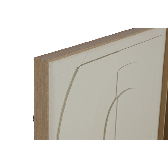 DKD Home Decor Cuadro Abstracto Crema Natural Papel Mache PS 4 x 100 x 75 cm (2 Unidades)