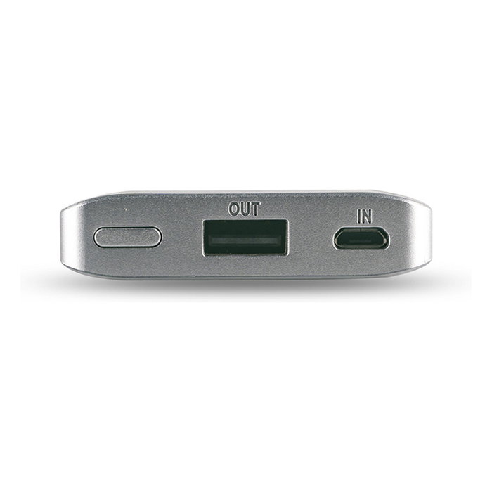 Realpower Powerbank PB-4000 Fashion 4000 mAh Negro Plata Batería Externa de Polímero de Litio Cargador Portátil