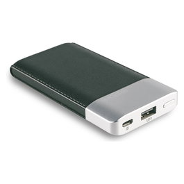 Realpower Powerbank PB-4000 Fashion 4000 mAh Negro Plata Batería Externa de Polímero de Litio Cargador Portátil