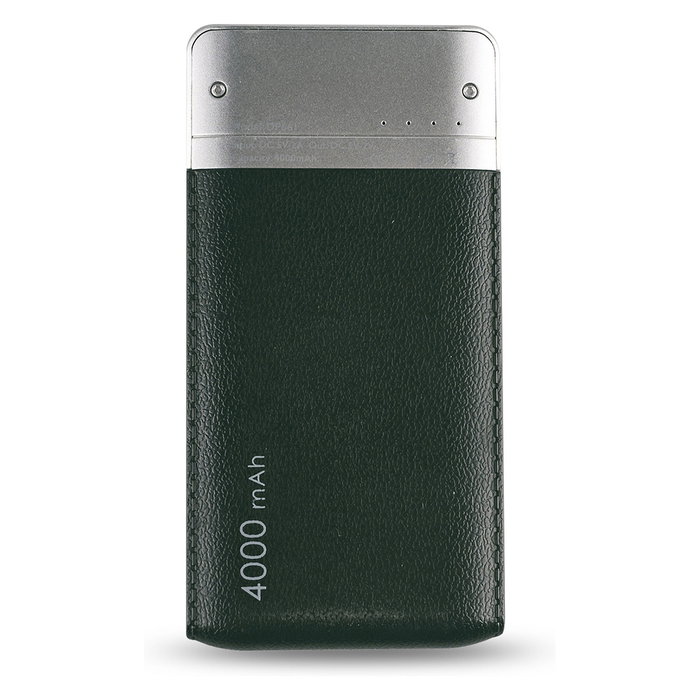 Realpower Powerbank PB-4000 Fashion 4000 mAh Negro Plata Batería Externa de Polímero de Litio Cargador Portátil