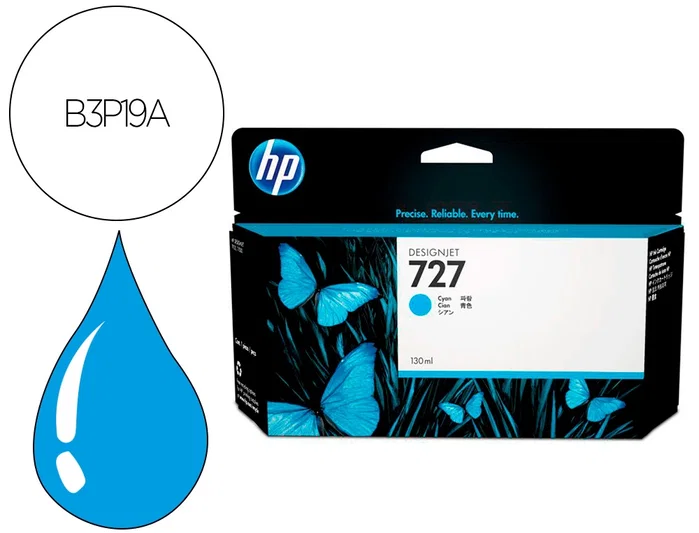 HP Cartucho de tinta DesignJet 727 Cian 130 ml