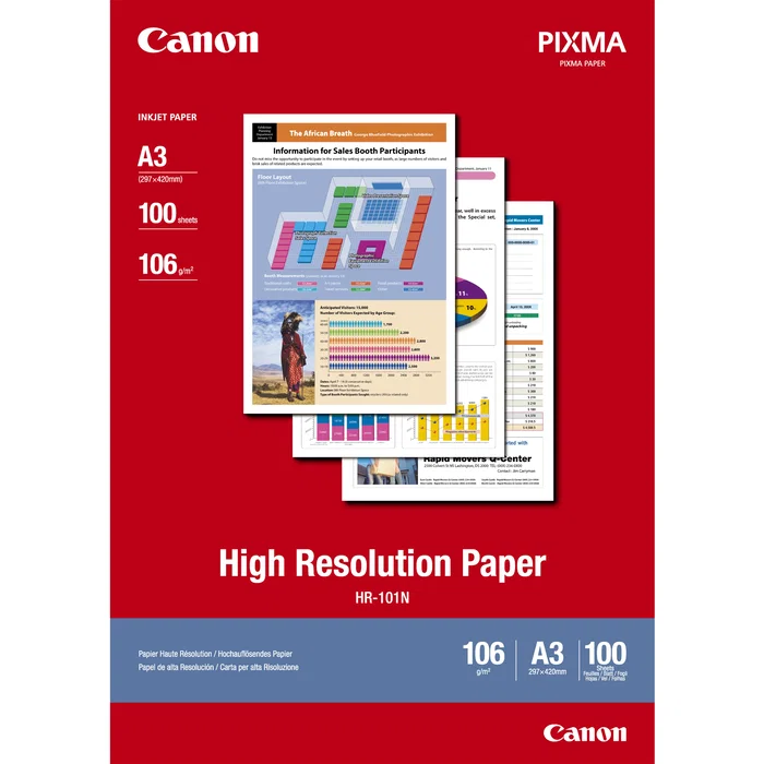 Canon HR-101N Papel Fotográfico A3 106 g/m², 100 hojas