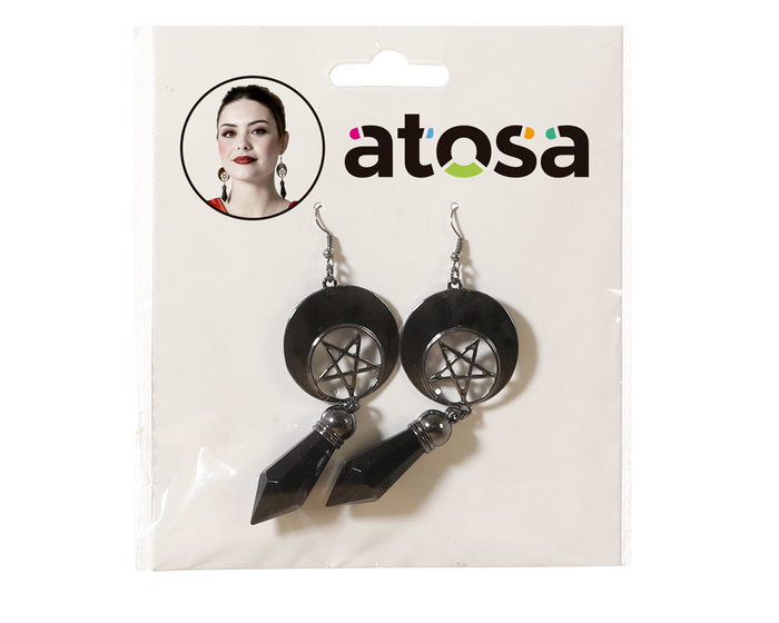 Atosa Pendientes Demoníacos Rojos con Detalles Negros para Halloween