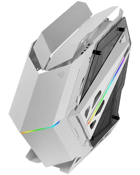 Mars Gaming MC-TITANW Caja Gaming ATX Midi Tower Blanca, RGB ARGB con Hub y Mando, Compatible con Aura Sync, 7 Bahías 120mm, Cristal Templado, 1x3.5", 4x2.5", 2xUSB 3.0