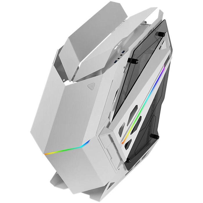 Mars Gaming MCTITANW Caja Semitorre ATX Gaming con Cristal Templado y Sistema de Iluminación Addressable RGB, Compatible con ATX/MicroATX/Mini-ITX, Hasta 7 Ventiladores