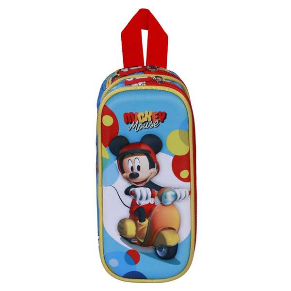 Karactermania Estuche Doble 3D Mickey Mouse Scooter Azul 22 x8 x9,5 cm
