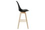 DKD Home Decor Taburete Scandi Negro Haya y Pu 50.5 x 109 x 57.5 cm
