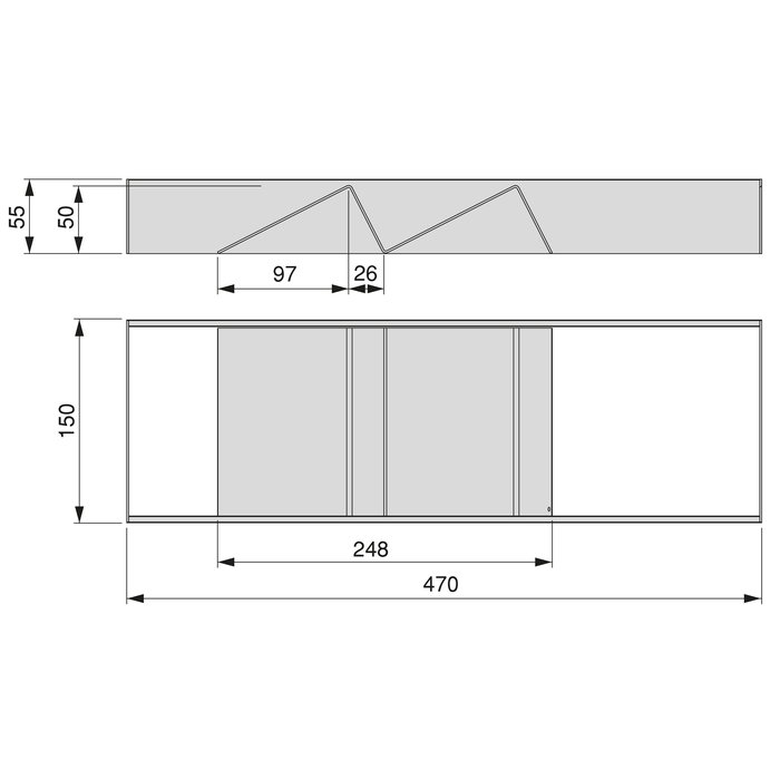 Emuca Organizador inclinado Orderbox para cajón, 150x470mm, Acero y Madera, Gris antracita