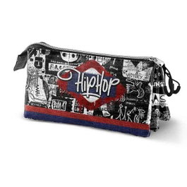 Pro-Dg Estuche Portatodo Triple FAN 2.0 Under Hip Hop PRO-DG Negro con 3 Compartimentos y Cierre Cremallera