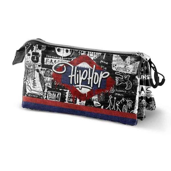 Pro-Dg Estuche Portatodo Triple FAN 2.0 Under Hip Hop PRO-DG Negro con 3 Compartimentos y Cierre Cremallera