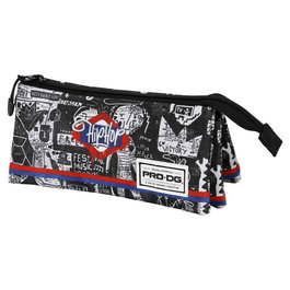 Pro-Dg Estuche Portatodo Triple FAN 2.0 Under Hip Hop PRO-DG Negro con 3 Compartimentos y Cierre Cremallera
