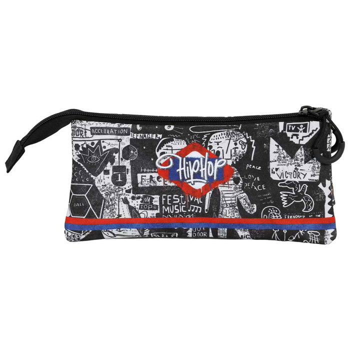 Pro-Dg Estuche Portatodo Triple FAN 2.0 Under Hip Hop PRO-DG Negro con 3 Compartimentos y Cierre Cremallera