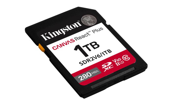 Kingston Canvas React Plus SDXC UHS-II 280R/150W U3 V60 Tarjeta de Memoria 1TB para Full HD/4K Kingston Canvas React Plus SDXC UHS-II 280R/150W U3 V60 Tarjeta de Memoria 1TB para Full HD/4K