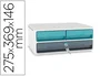 Cep Fichero Cajones Sobremesa Moov Up Reciclado 80% con Cerradura 3 Cajones Azul/Gris 275x369x146 mm