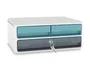 Cep Fichero Cajones Sobremesa Moov Up Reciclado 80% con Cerradura 3 Cajones Azul/Gris 275x369x146 mm