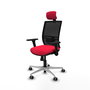 PIQUERAS Y CRESPO Silla de oficina Yunquera con mecanismo Sincro, Rojo y Negro