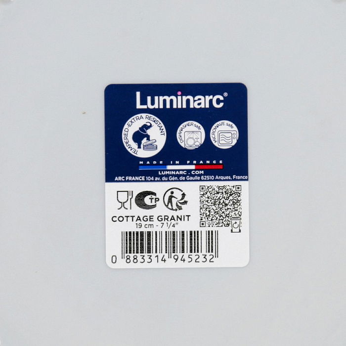 Plato Postre Vidrio Cottage Luminarc 19 cm