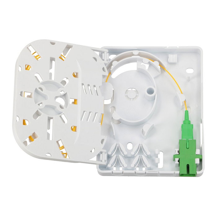 Extralink Olivia 2 Splicer Fiber Optic Box con Pigtail y Adaptador SC/APC - Blanco