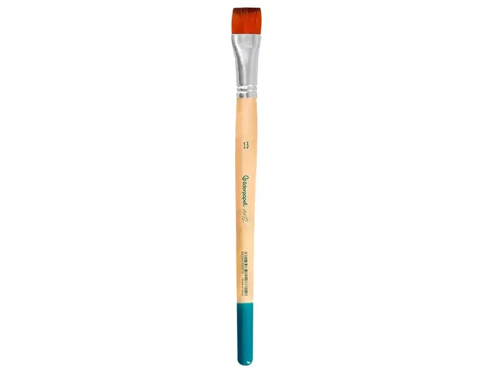 Liderpapel Pincel para Pintura Acrílica y Acuarela N 13 Punta Plana de Pelo Sintético Certificado FSC