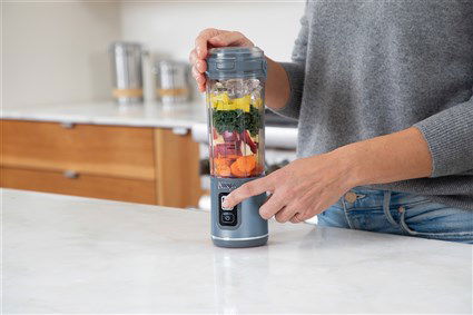 Ninja BC151EUNV Batidora de Vaso Individual para Smoothies Azul, Portátil USB-C, Vaso 530ml con Tapa de Viaje