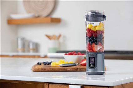 Ninja BC151EUNV Batidora de Vaso Individual para Smoothies Azul, Portátil USB-C, Vaso 530ml con Tapa de Viaje