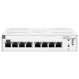 HPE Aruba Networking Instant On 1830 Switch 8 Puertos Gigabit (10/100/1000), Conmutador L2 Gestionado por Web/Cloud, Montaje en Rack, 16 Gbit/s, QoS, VLAN, Sin Ventilador