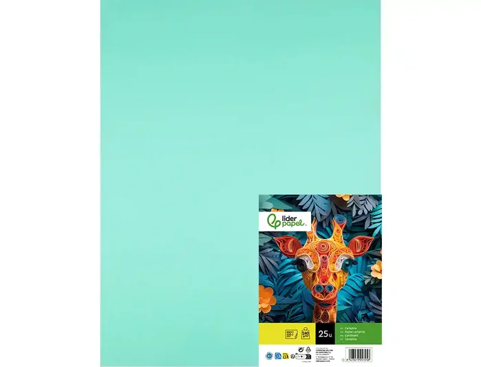 Liderpapel Cartulina Verde 50x65 cm 240g/m2 Paquete de 25 Hojas