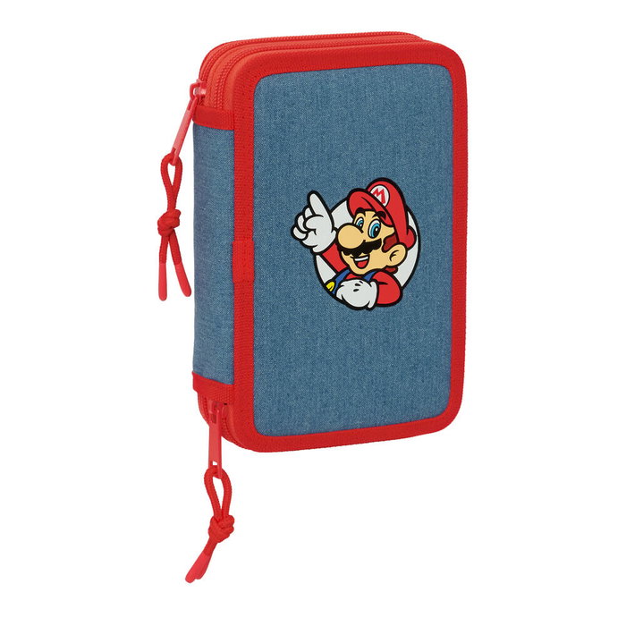 Safta Plumier Super Mario Doble Cremallera 29 Piezas
