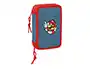 Safta Plumier Escolar Super Mario con Doble Cremallera, 29 Piezas, Dimensiones 195x125x40 mm