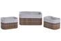 DKD Home Decor Set de 3 Cestas de Bambú Marrón 26x19x12 cm