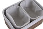 DKD Home Decor Set de 3 Cestas de Bambú Marrón 26x19x12 cm
