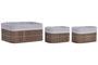 DKD Home Decor Set de 3 Cestas de Bambú Marrón 26x19x12 cm