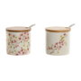 DKD Home Decor Azucarero Almendro 2024 Pack de 2 en Rosa, Blanco y Lila