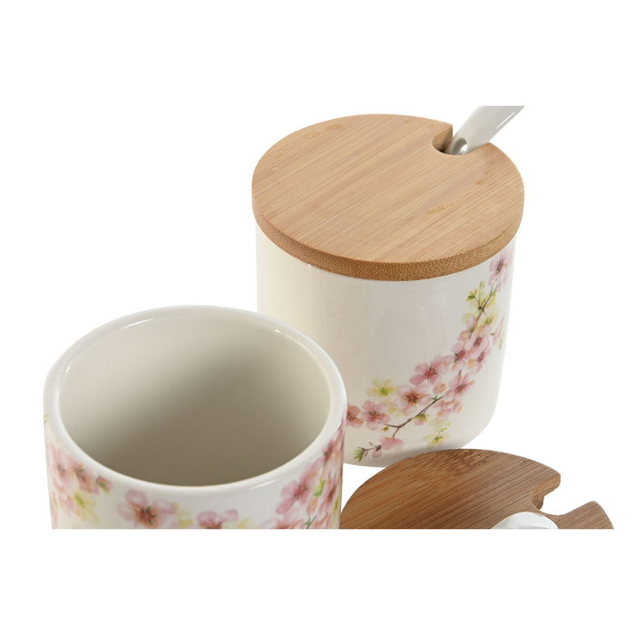 DKD Home Decor Azucarero Almendro 2024 Pack de 2 en Rosa, Blanco y Lila