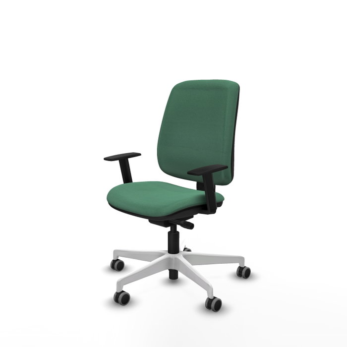PIQUERAS Y CRESPO Silla de oficina Alares Verde esmeralda con mecanismo Sincro/Traslack y brazos 1D