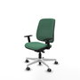 PIQUERAS Y CRESPO Silla de oficina Alares Verde esmeralda con mecanismo Sincro/Traslack y brazos 1D