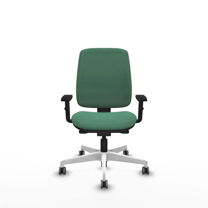 PIQUERAS Y CRESPO Silla de oficina Alares Verde esmeralda con mecanismo Sincro/Traslack y brazos 1D