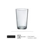 Bormioli Vaso Caña Lisa - Vidrio Tensionado, 9 cl, Altura 86 mm, Diámetro 50 mm, Borde Grueso (Set de 12)