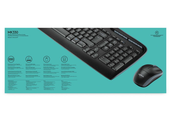 Logitech MK330 Wireless Combo Teclado y Ratón Negro US International