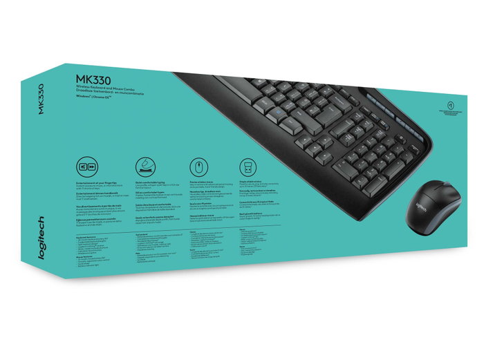 Logitech MK330 Wireless Combo Teclado y Ratón Negro US International