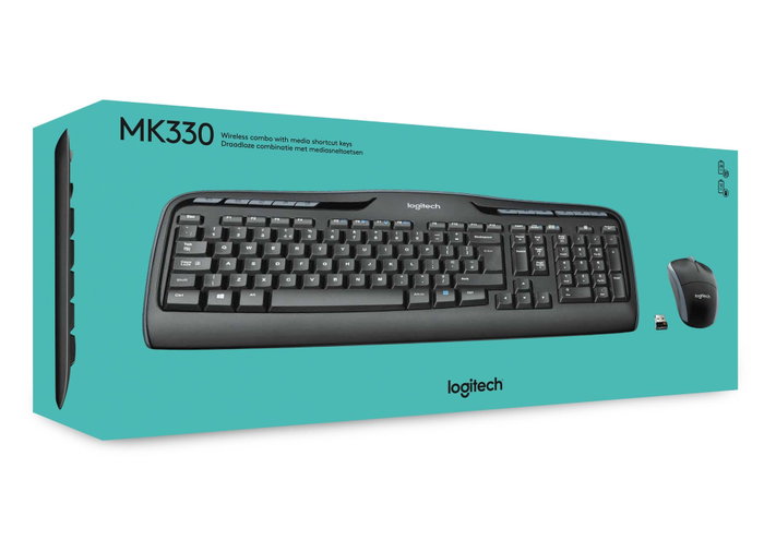 Logitech MK330 Wireless Combo Teclado y Ratón Negro US International