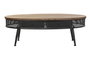 DKD Home Decor Mesa de Centro Abeto y Metal con 2 Cajones Negro