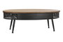 DKD Home Decor Mesa de Centro Abeto y Metal con 2 Cajones Negro