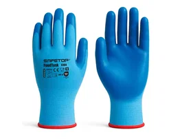 Safetop Guantes de nitrilo Foodtask alimentario azul sólido talla 8