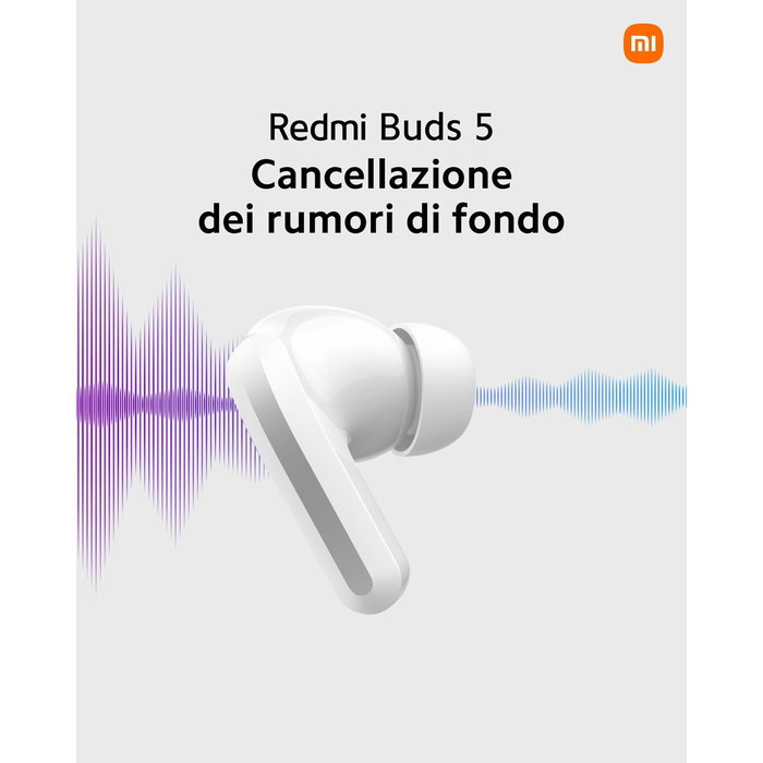 Xiaomi Redmi Buds 5 Blanco, Auriculares Inalámbricos con Cancelación de Ruido Xiaomi Redmi Buds 5 Blanco, Auriculares Inalámbricos con Cancelación de Ruido