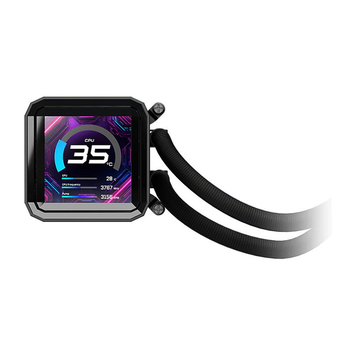 ASRock Kit Refrigeración Líquida Phantom Gaming 360 LCD, Pantalla IPS 3.4", 3 Ventiladores RGB 12cm PWM, Compatible con AM4/AM5/LGA1700/LGA1851