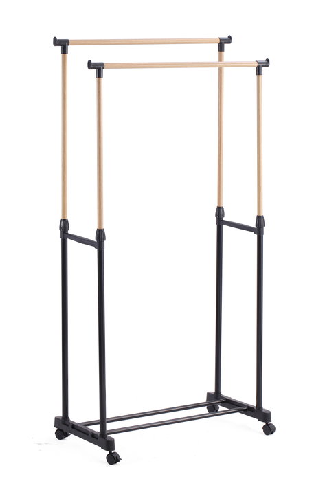 Inde Perchero Doble de Pared con Porta Sombrero, Madera, 80 x 43 x 90-160 cm (6 Unidades)